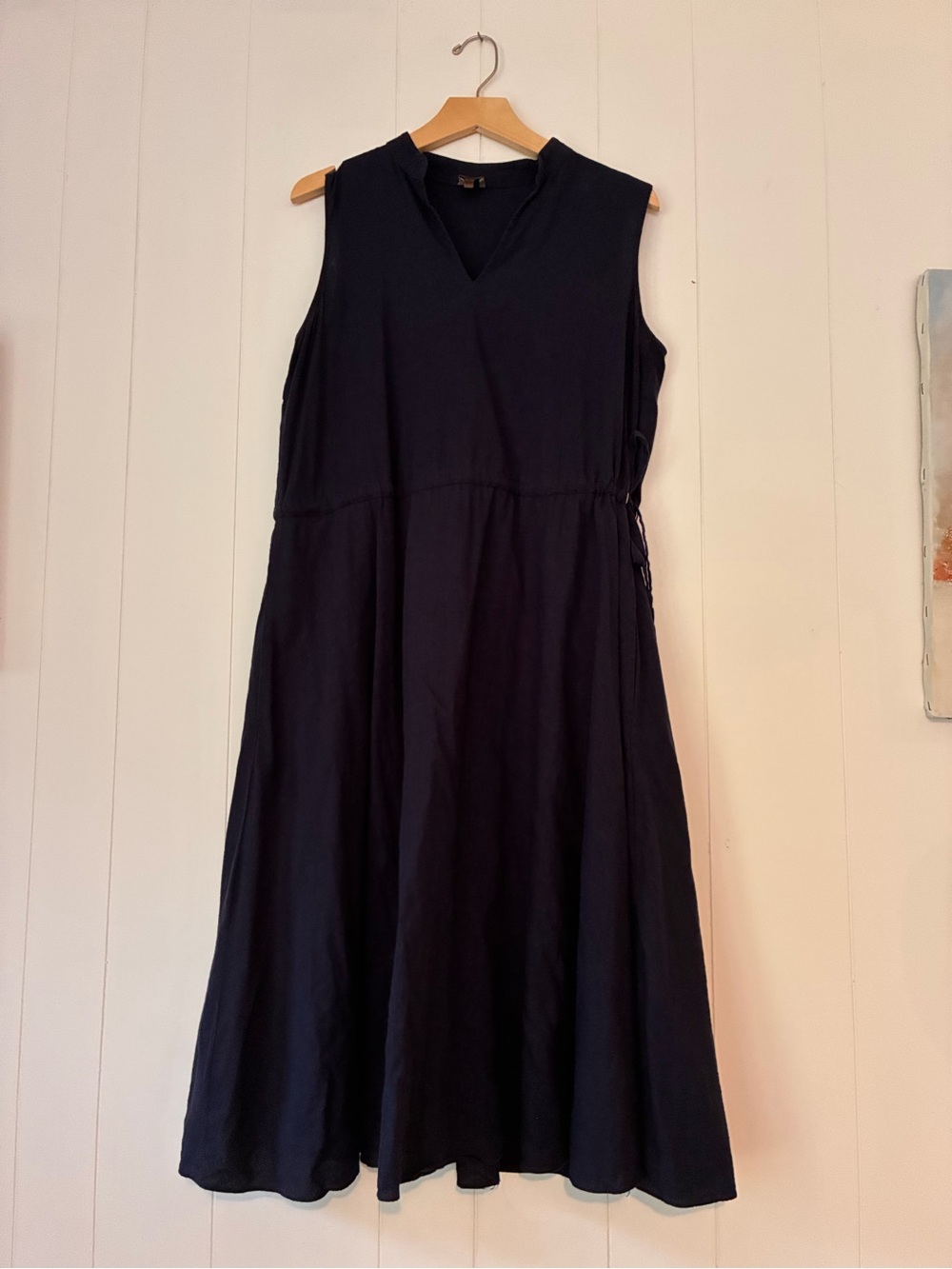 Anne Klein Navy Sleeveless V-Neck Midi Dress
